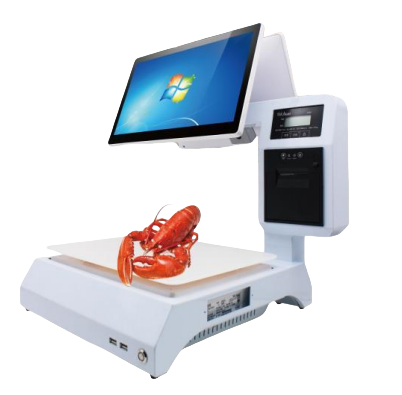 Aclas Windows All-Metal Right-Side Printer 15.6-inch Dual Screen Smart AI Electronic Scale