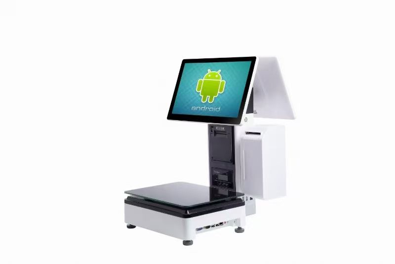Aclas Windows Aluminum Alloy 15.6-inch AI POS Terminal with Dual Printers (Receipt + Label)